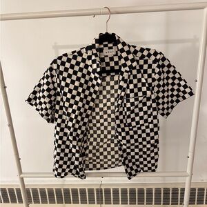 Wray Black and White Checkered Button Down Shirt